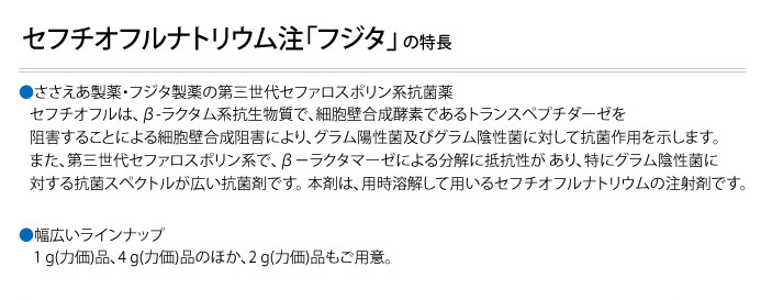 セフチオフルナトリウム注「フジタ」